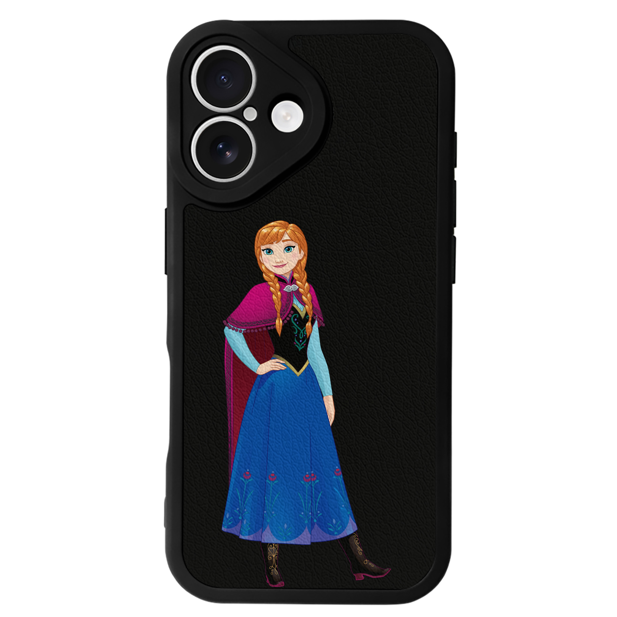 （画像用） アナと雪の女王 アンナ エルサ Frozen Anna Elsa 【iPhone 16シリーズ対応】シリコンスマホケース（レザー調） 材質：シリコン